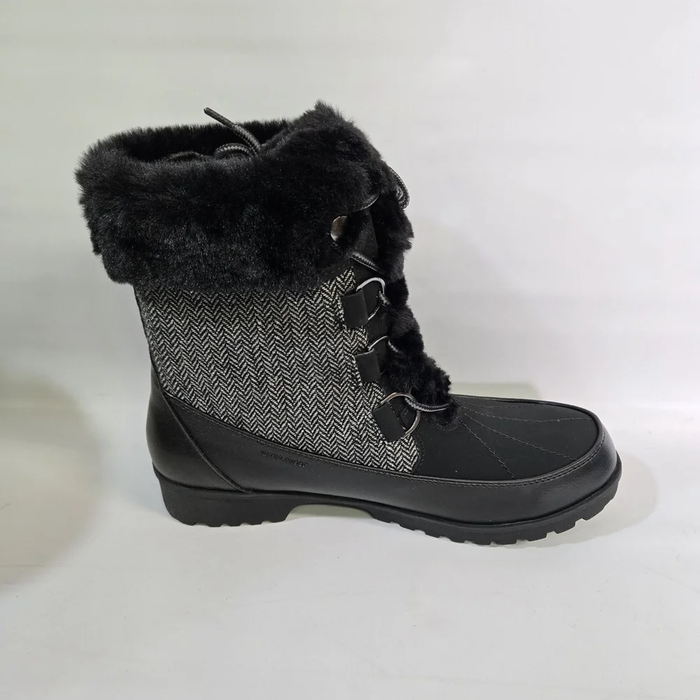 JBU Jambu Northgate Waterproof Winter Boots Black 10 Faux Fur Traction Comfort